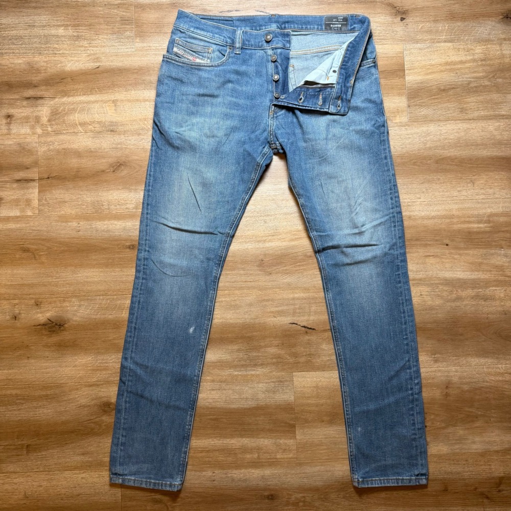 Diesel D-Luster Jeans Mens 32x32 Blue Slim‎ Fit Button Fly Denim Pants 0GDAN